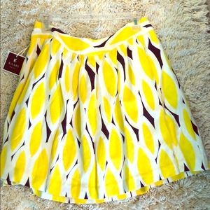 Yellow and blue pattern skirt